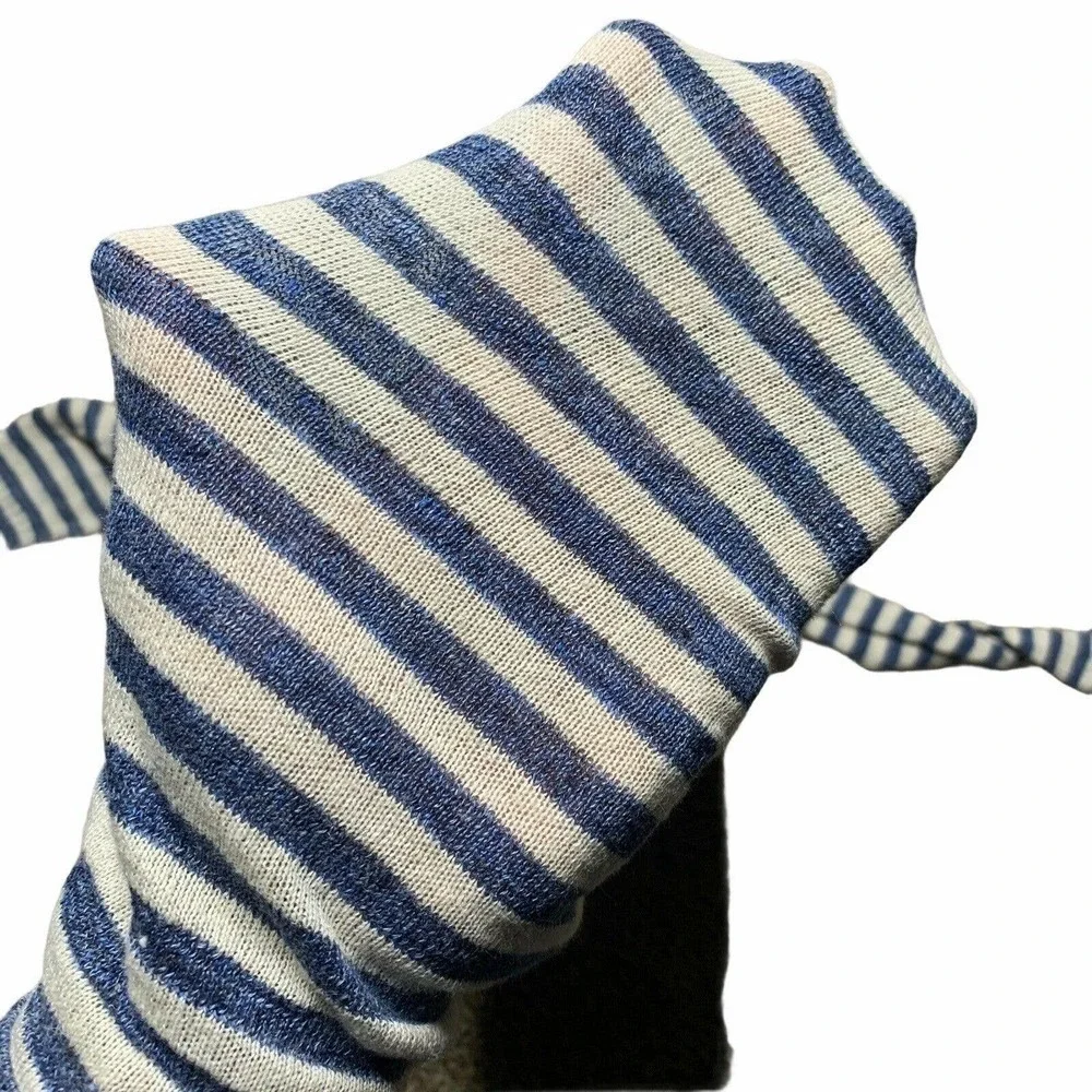 Ralph Lauren Polo Linen Striped Pullover Blue Gray - Picture 9 of 9